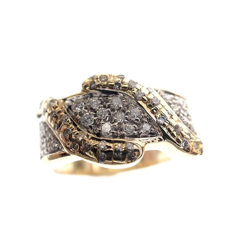 Image 6 of Gold pavé ring set with diamonds; 0.52 ct.