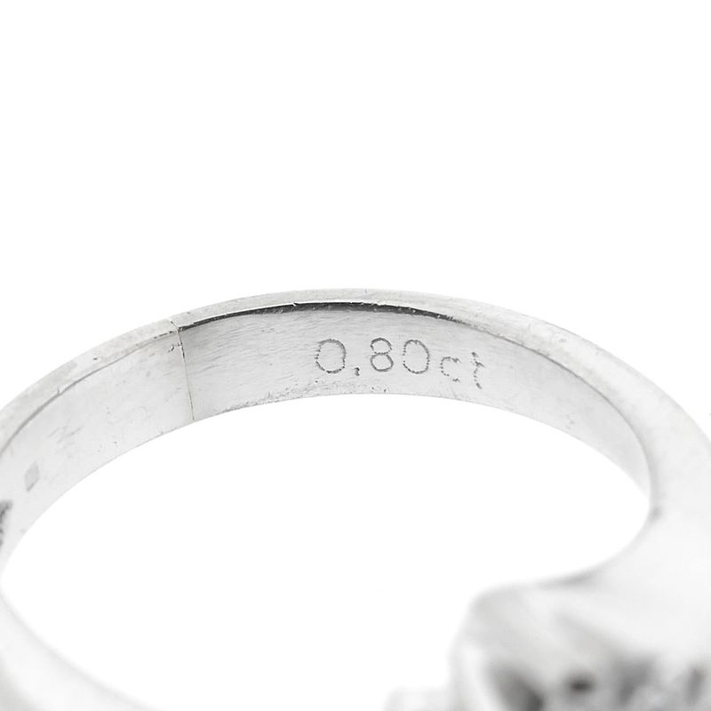 Image 10 of White gold ring with diamond 0.80 ct.