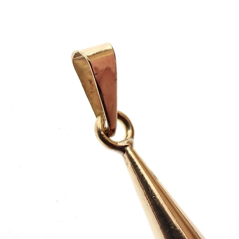 Image 4 of Vintage gold ball pendant with carnelian