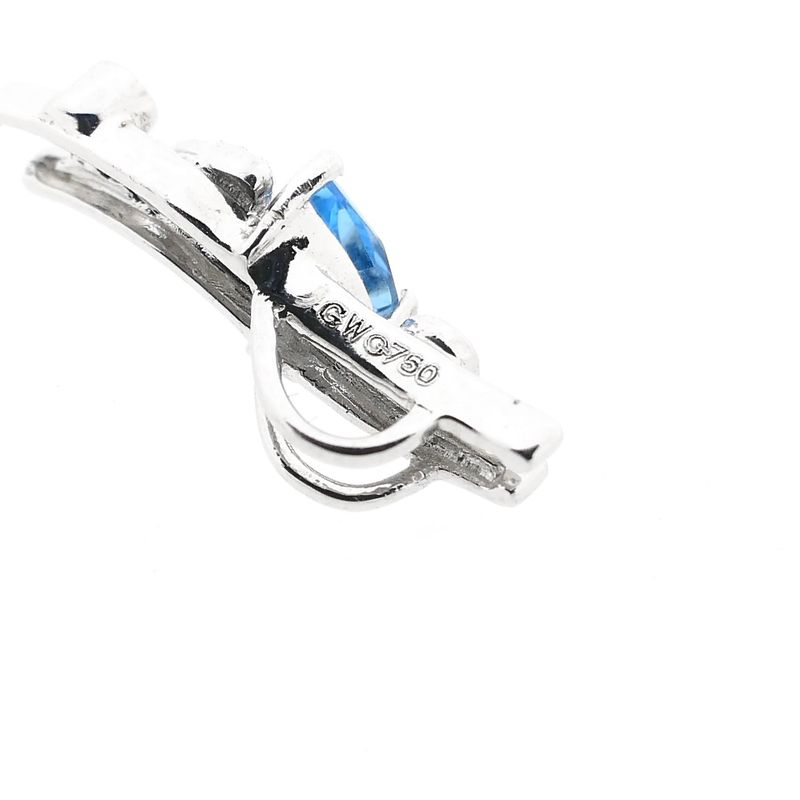 Image 6 of 18K White Gold Pendant with Topaz & Diamonds