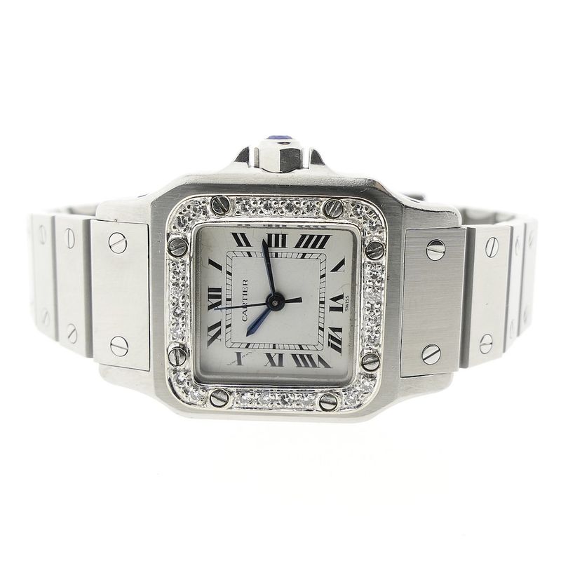 Image 13 of Cartier Santos Galbee; Automatic ladies watch with diamonds