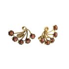 Image 7 of Gold stud earrings with garnet