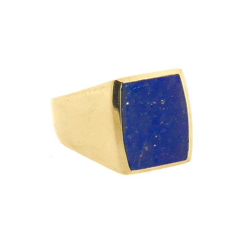 Image 3 of Gold signet ring with lapis lazuli