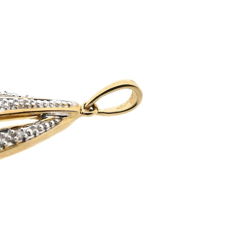 Afbeelding 11 van 9 Karaat hanger met barokparel en diamanten; 0,05 ct.