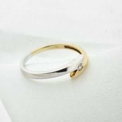 Image 2 of Two-tone gold ring set with zirconia