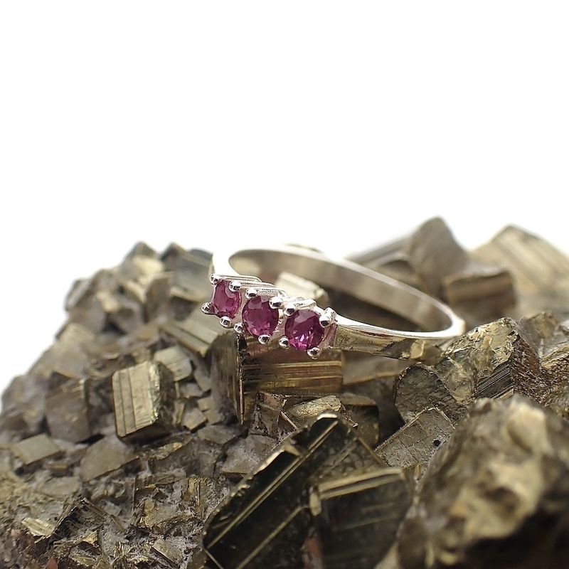 Image 7 of Silver ladies ring with pink zirconia