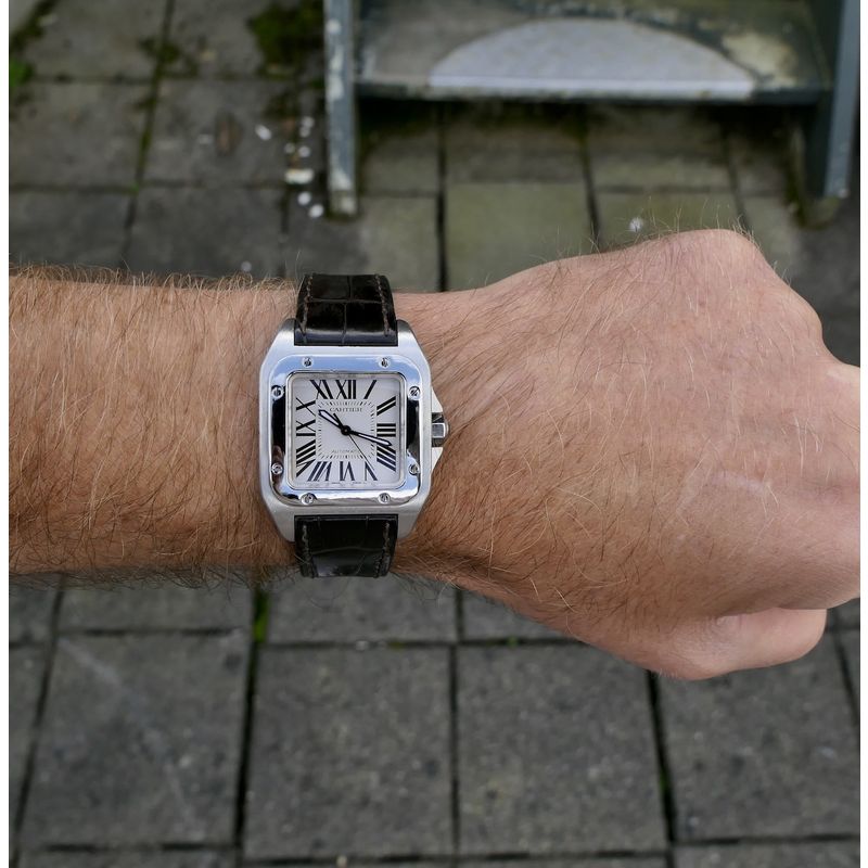 Image 15 of Cartier Santos 100 'Medium' Automatic 2878; Unisex watch