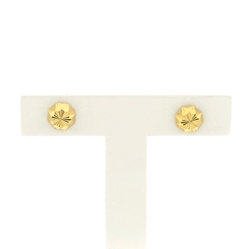 Image 1 of Gold faceted stud earrings
