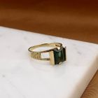 Image 2 of 8 Karat Gold Ring with Green Tourmaline