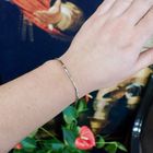 Image 2 of Two-tone gold fantasy link bracelet with zirconia.