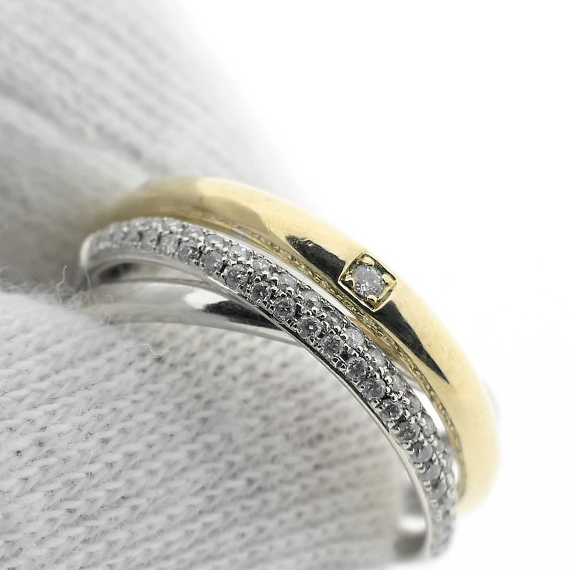 Image 2 of Two-tone gold fantasy ring with 0.20 ct diamond.