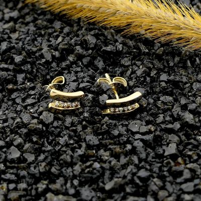 Image 2 of Earrings with Zirconia; 8 Karat
