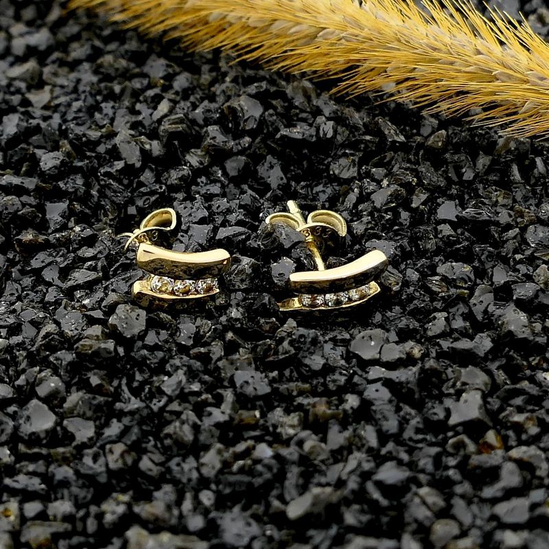 Image 2 of Earrings with Zirconia; 8 Karat