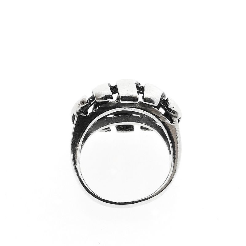 Image 3 of Silver ring with a wavy design.