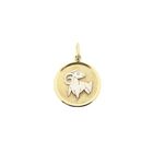 Image 1 of Bicolor Gold Zodiac Pendant; Aries