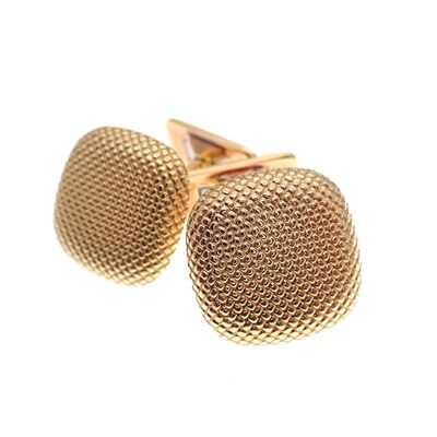 Image 1 of Gold ribbed cufflinks