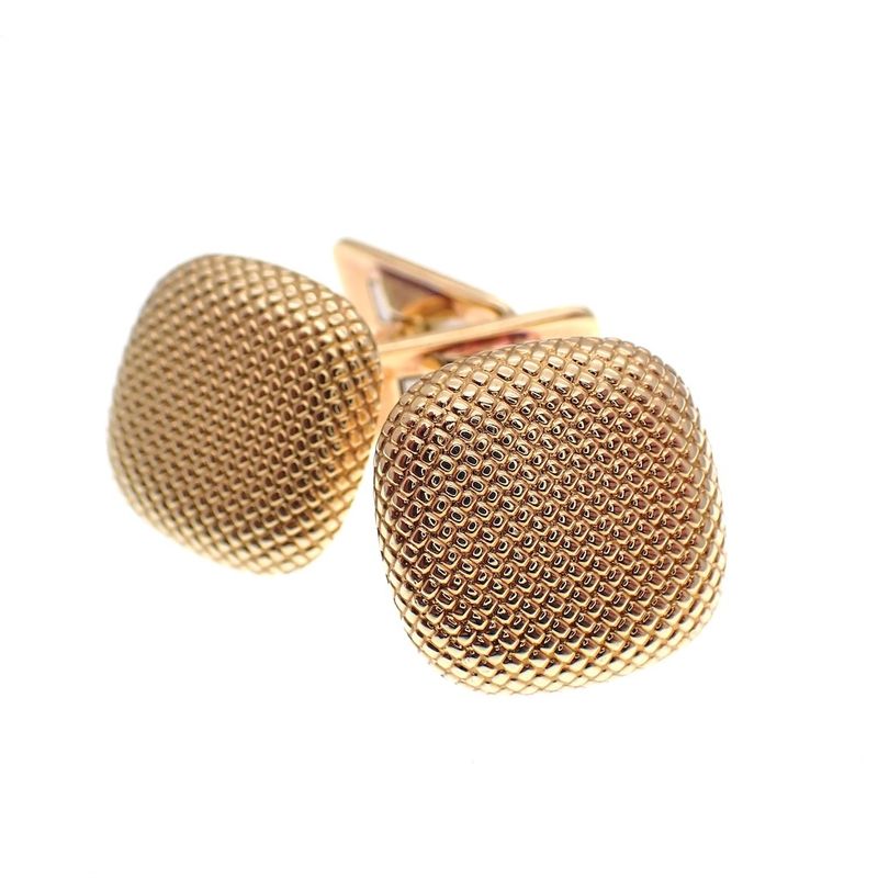 Image 1 of Gold ribbed cufflinks