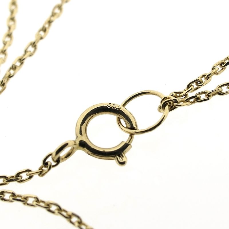 Image 7 of Gold necklace with a fixed diamond pendant; 0.03 ct. | 42 cm