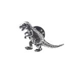 Image 1 of Silver Dinosaur Button | T-Rex