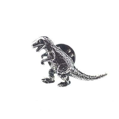 Image 1 of Silver Dinosaur Button | T-Rex