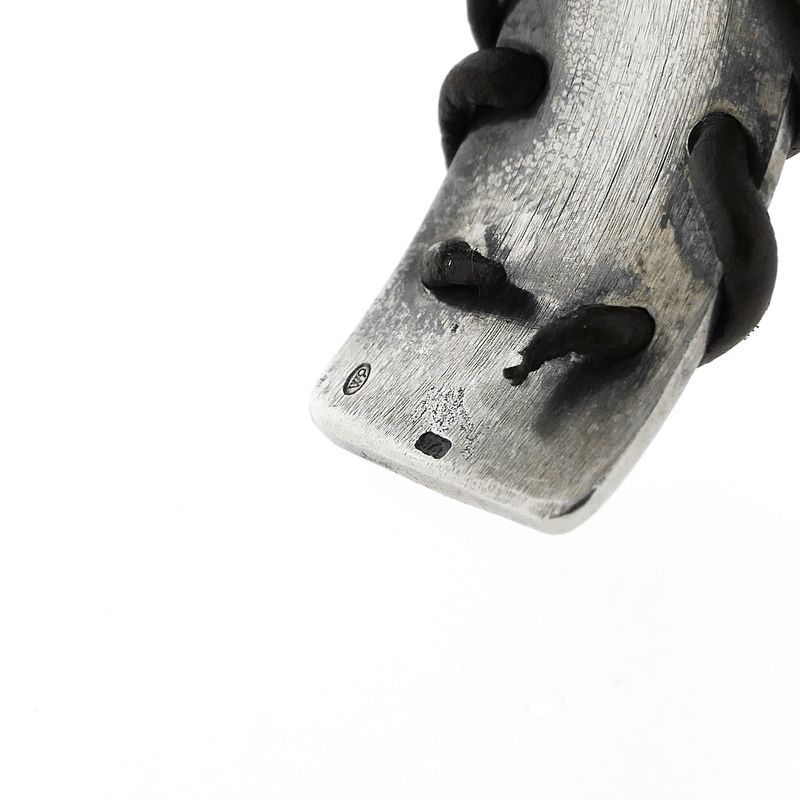 Image 7 of Silver JWLZ leather bracelet; Size S/M