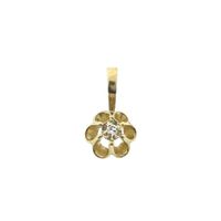 Gold minimalist pendant with diamond; 0.01 ct.