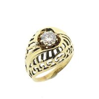 Gold domed ring with diamond; 0.47 ct.