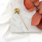 Image 2 of Gold lapel pin, tie pin | Horse and horseshoe