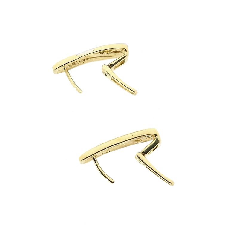 Image 6 of Bicolor Gold Earrings with Diamonds; 0.16 ct.