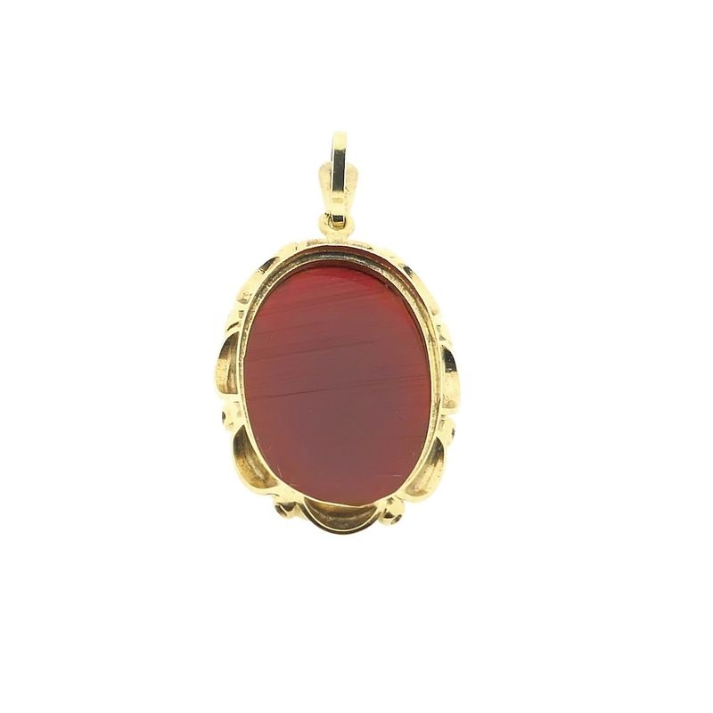 Image 3 of Vintage gold pendant with carnelian