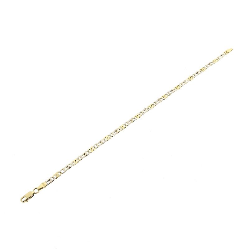 Image 7 of Two-tone gold navy link bracelet | 20 cm
