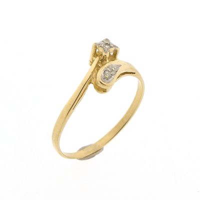 Image 1 of Gold ring with diamond; 0.01 ct. | Toi et moi
