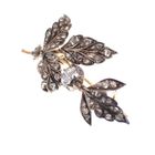 Image 3 of Antique gold and silver brooch with diamonds; approx. 1.00 ct.