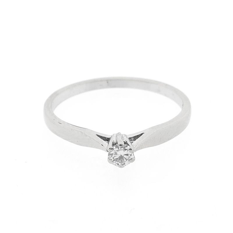 Image 7 of White gold solitaire ring with diamond | 0.10 ct.