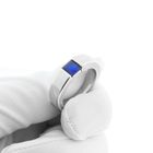 Image 9 of Silver ring with synthetic sapphire.