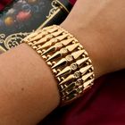 Image 4 of Gold wide link bracelet
