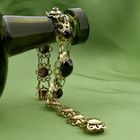 Image 2 of Gold Bracelet with Garnet; 14 Karat; 18.5 cm