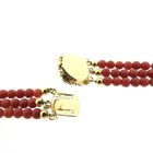 Image 8 of Blood coral bead necklace with gold clasp; Antique | 39 cm