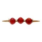 Image 2 of Vintage gold large brooch with carnelian