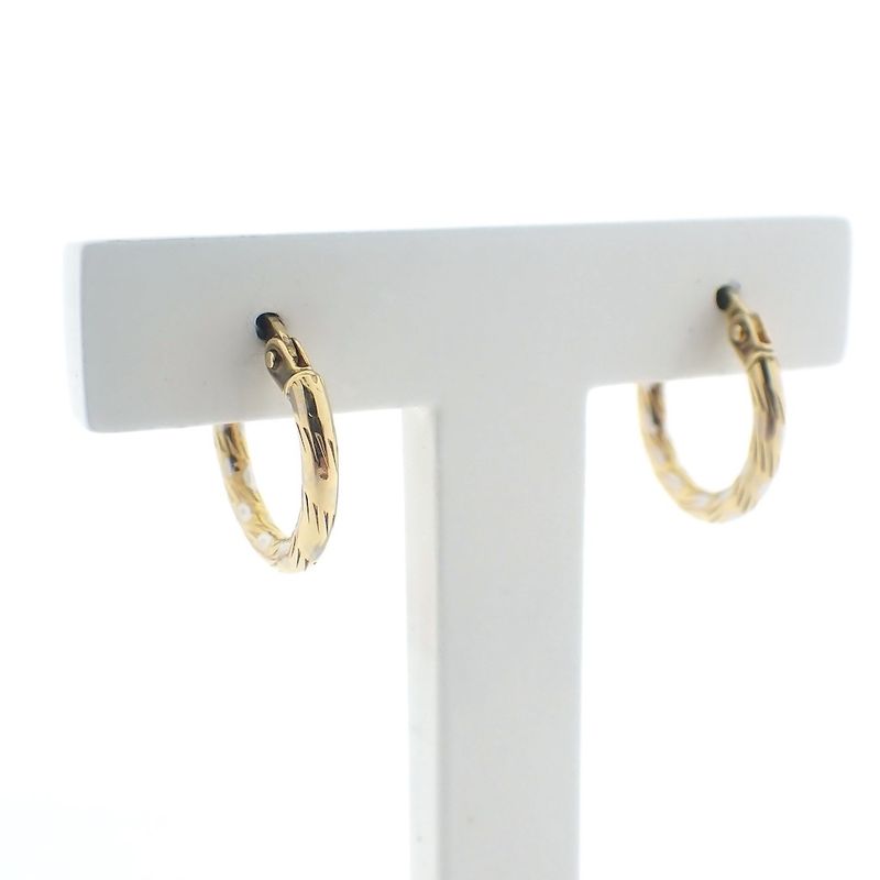Image 1 of 18K Two-tone gold earrings | Ø 14 mm