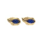 Image 7 of 18 ct. Gold stud earrings with sapphire