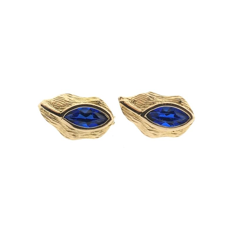 Image 7 of 18 ct. Gold stud earrings with sapphire