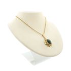 Image 6 of Vintage gold pendant with malachite