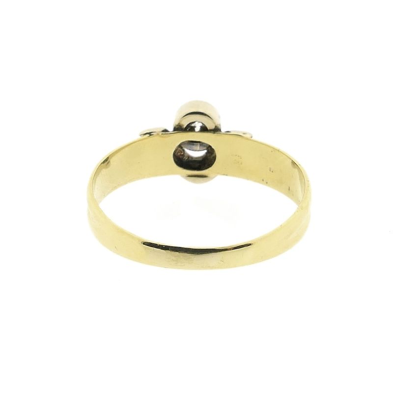 Image 7 of Two-tone gold solitaire ring with zirconia