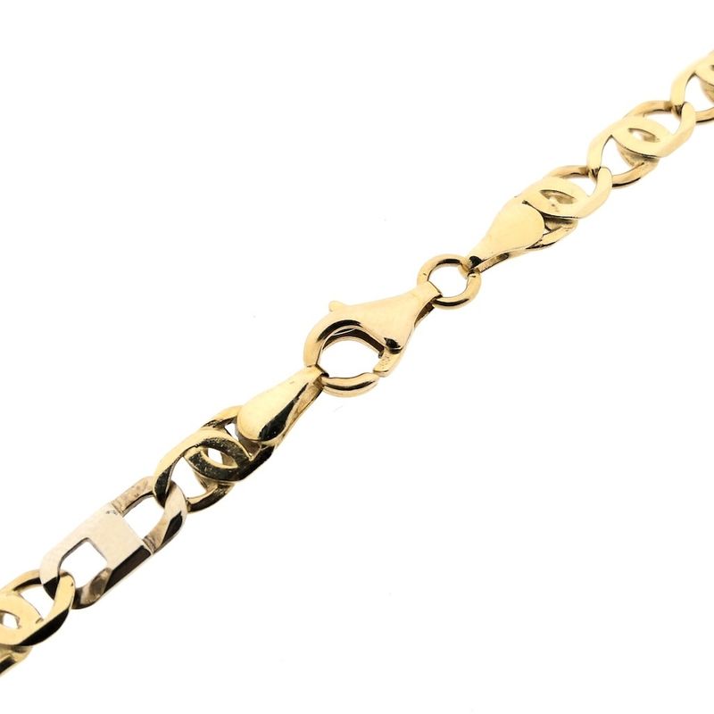 Image 7 of Two-tone gold navy link necklace
