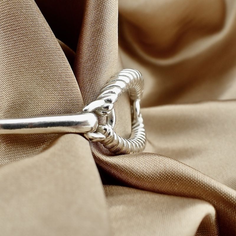 Image 6 of Silver bracelet with fantasy design | Ø 57.5 mm