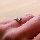 Image 10 of Gold ring with diamond; 0.01 ct.