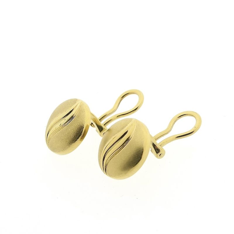Image 7 of Vintage gold matte clip-on earrings; Ø 13.5