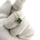 Image 8 of Gold anchor link necklace with a fixed pendant; four-leaf clover | 42 cm