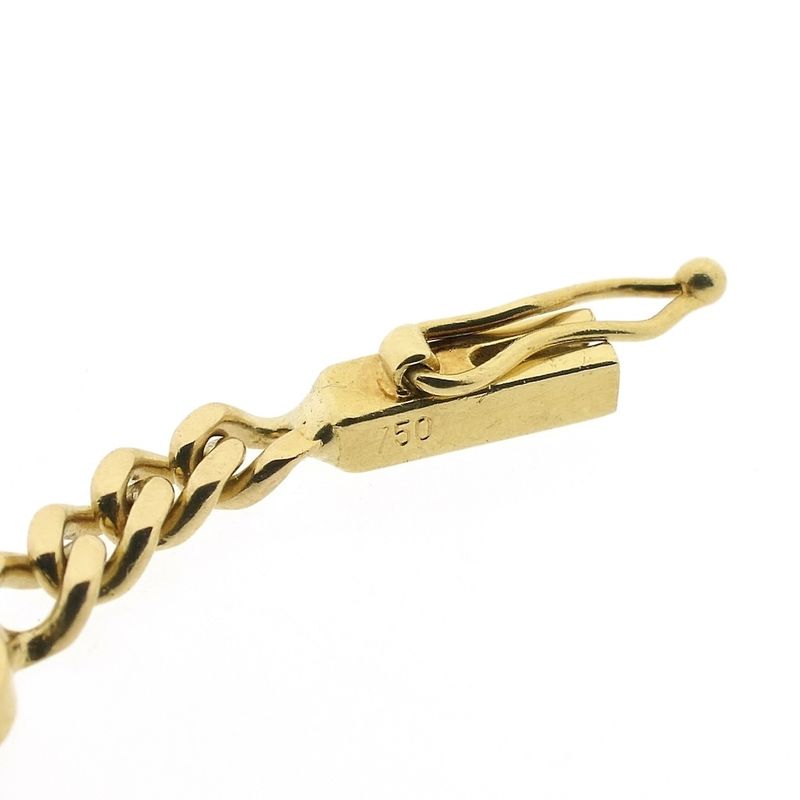 Image 7 of Gold flat gourmet link bracelet with 0.50 ct diamond.